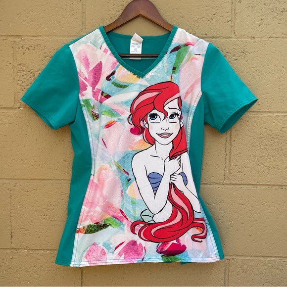 Cherokee Tops - Ariel/Little Mermaid‎ Scrub Top Cherokee Size XS